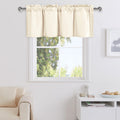 DWCN Kitchen Valance Curtains 18 Inch, Bathroom Window Curtains Rod Pocket, 1 Panel, 42 X 18 Inch, Champagne