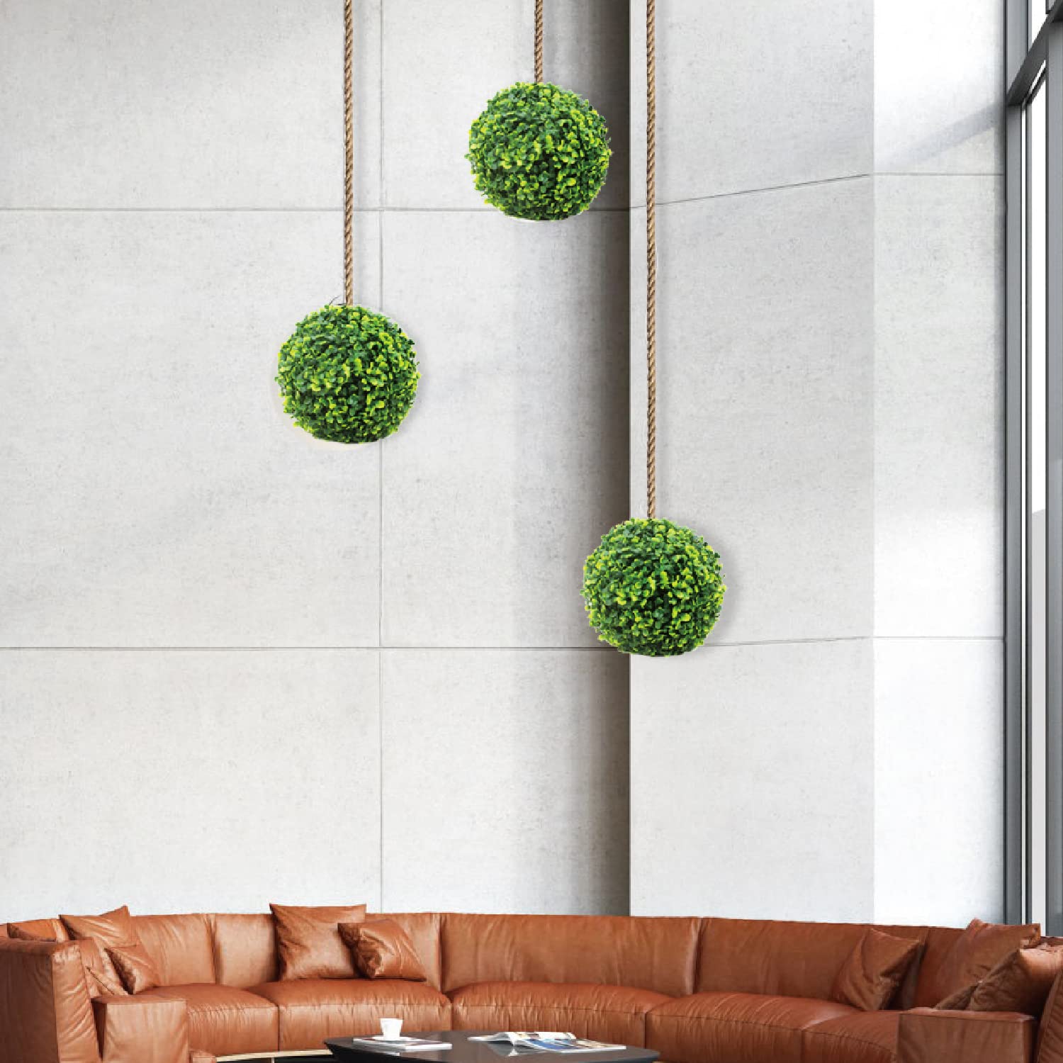 Ecoopts 11'' Artificial Topiary Ball Lifelike Plants Greeny Boxwood Decoration For Home Garden Porch Backyard Wedding Party Indo