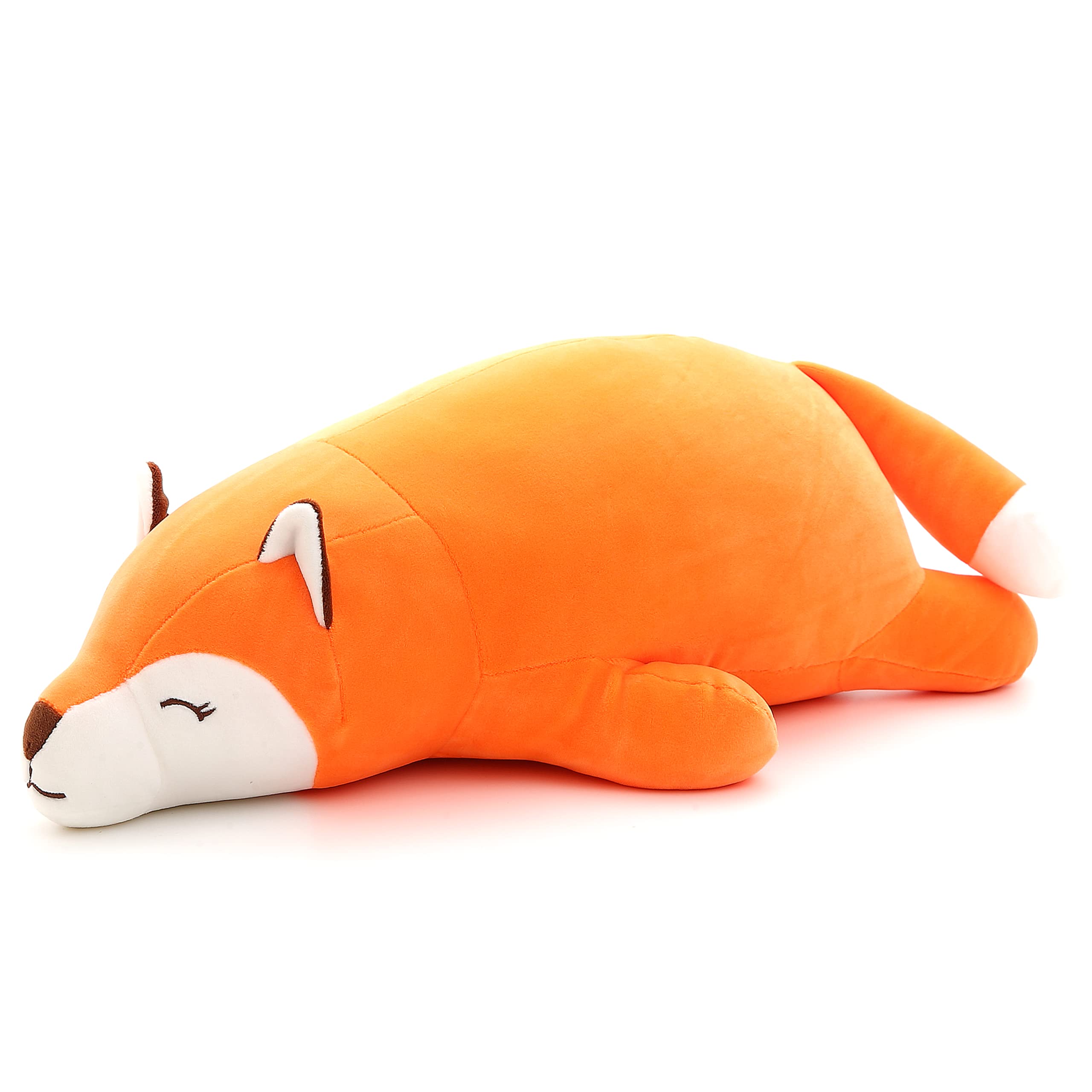 Niuniu Daddy Fox Stuffed Animals Not Weighted, Cute Big Lying Fox Plush Toy, 18.1in Kawaii Soft Plushies, Hugging Body Pillow fo