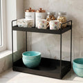Zureni 2 Tier Countertop Organizer Multipurpose Stand Jar & Bottles Holder For Pantry Kitchen Bathroom Accessories (Pack Of 1, B