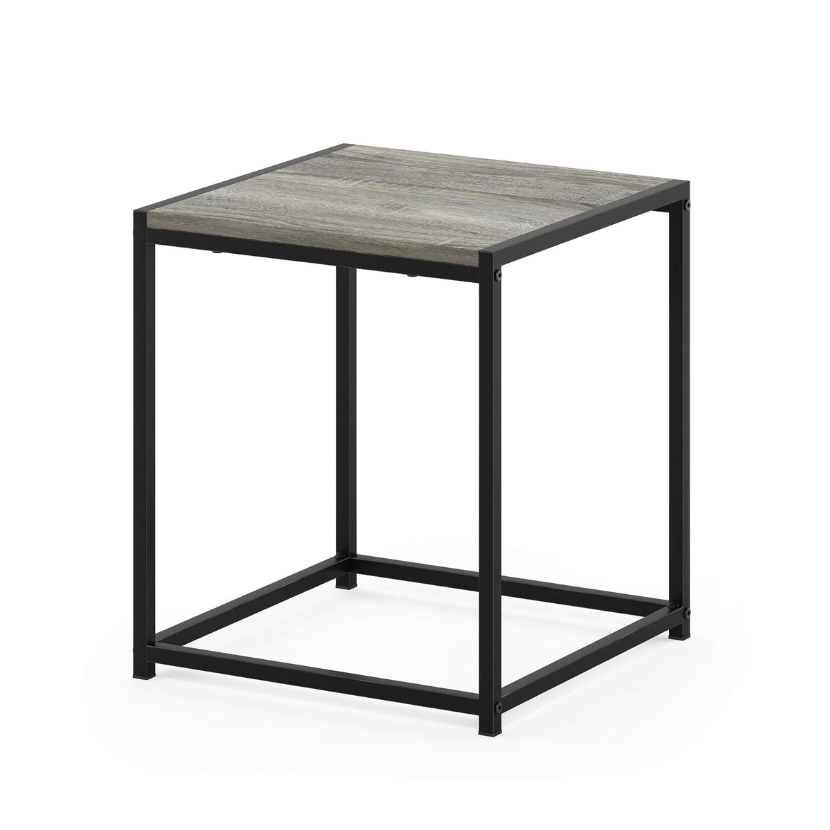 Furinno Camnus Modern Living End Table, French Oak Grey, 15.75 In X 15.75 In X 17.83 In