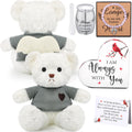 Kenning 5 Pcs Funeral Gift Set Cremation Stuffed Bear for Ashes with Spoon Tiny Urn Keepsake Acrylic Heart Shaped Memorial Plaqu