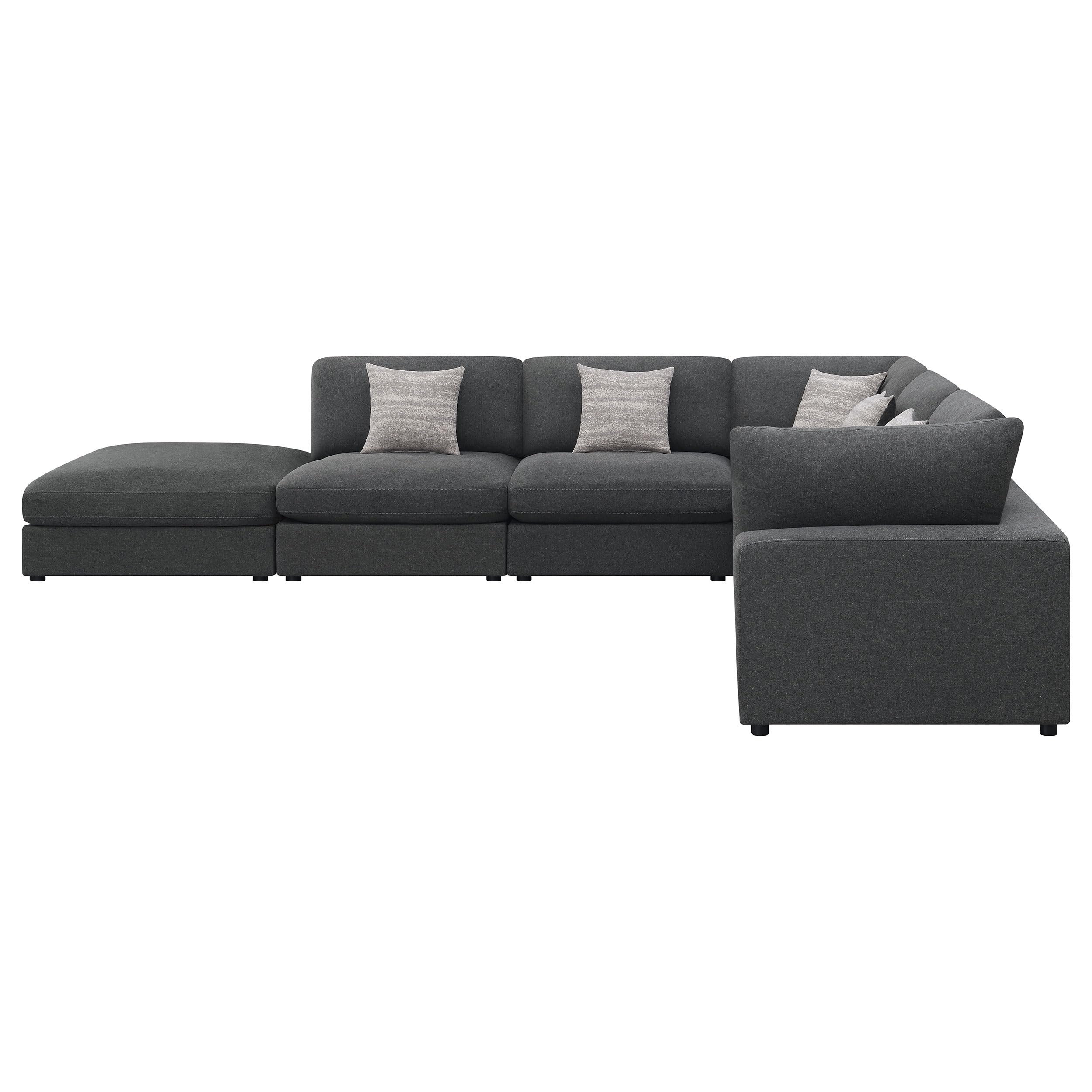 Coaster Serene 6-Piece Modern Fabric Upholstered Sectional in Gray