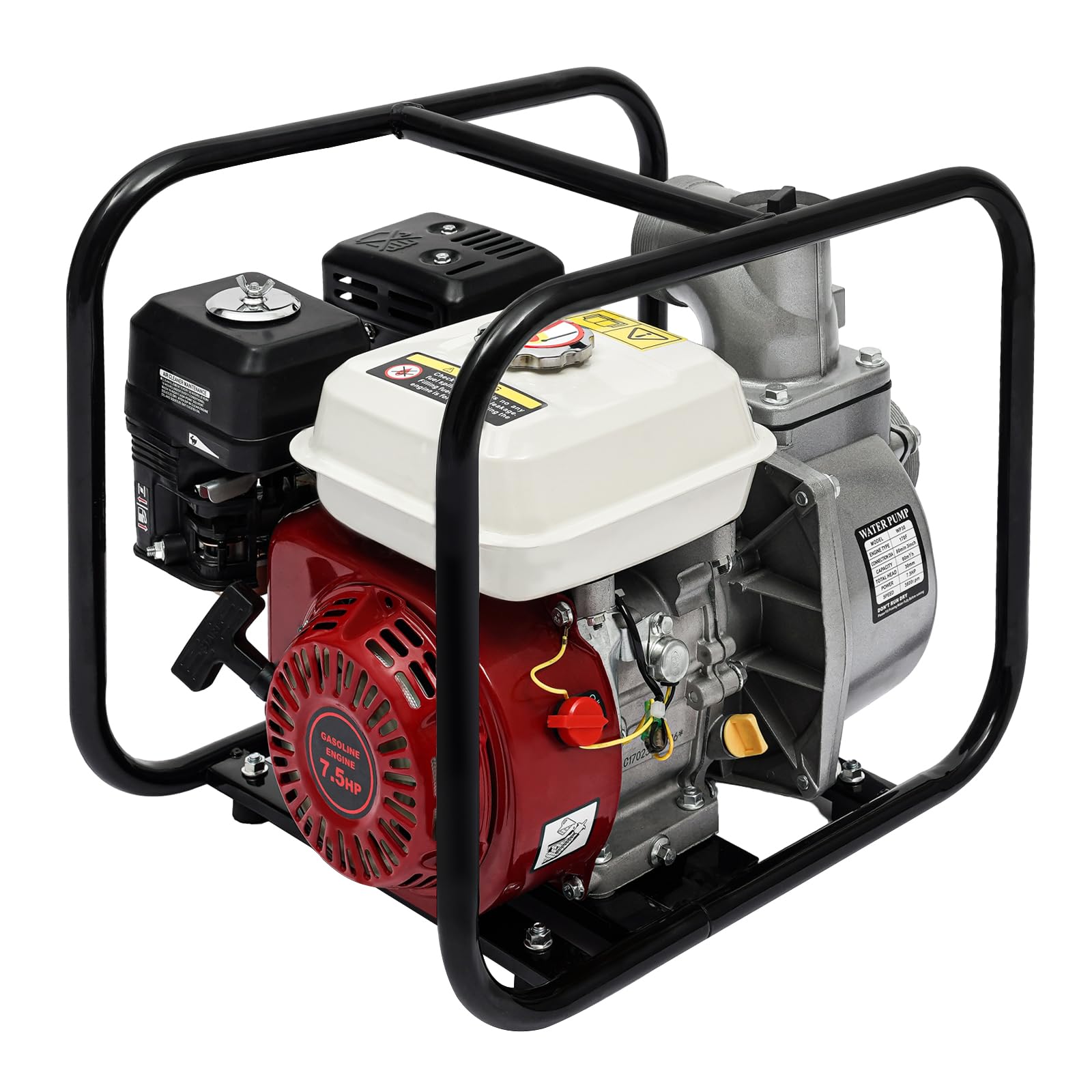 210Cc Gasoline Water Pump Air-Cooled 4 Stroke 7.5Hp Engine Petrol Water Transfer High Pressure For Irrigation, Landscaping Or Ga