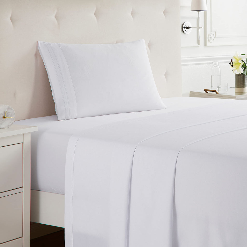 Nestl Twin Sheets Set - 3 Piece Twin Bed Sheets, Deep Pocket, Hotel Luxury, Extra Soft, Breathable And Cooling, White Sheets For Twin Size Mattresses