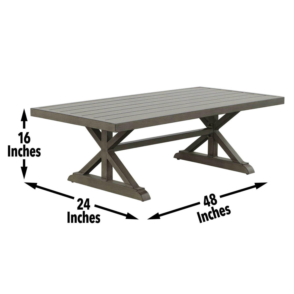 Steve Silver Co Jones Aluminum Coffee Table, Light Brown