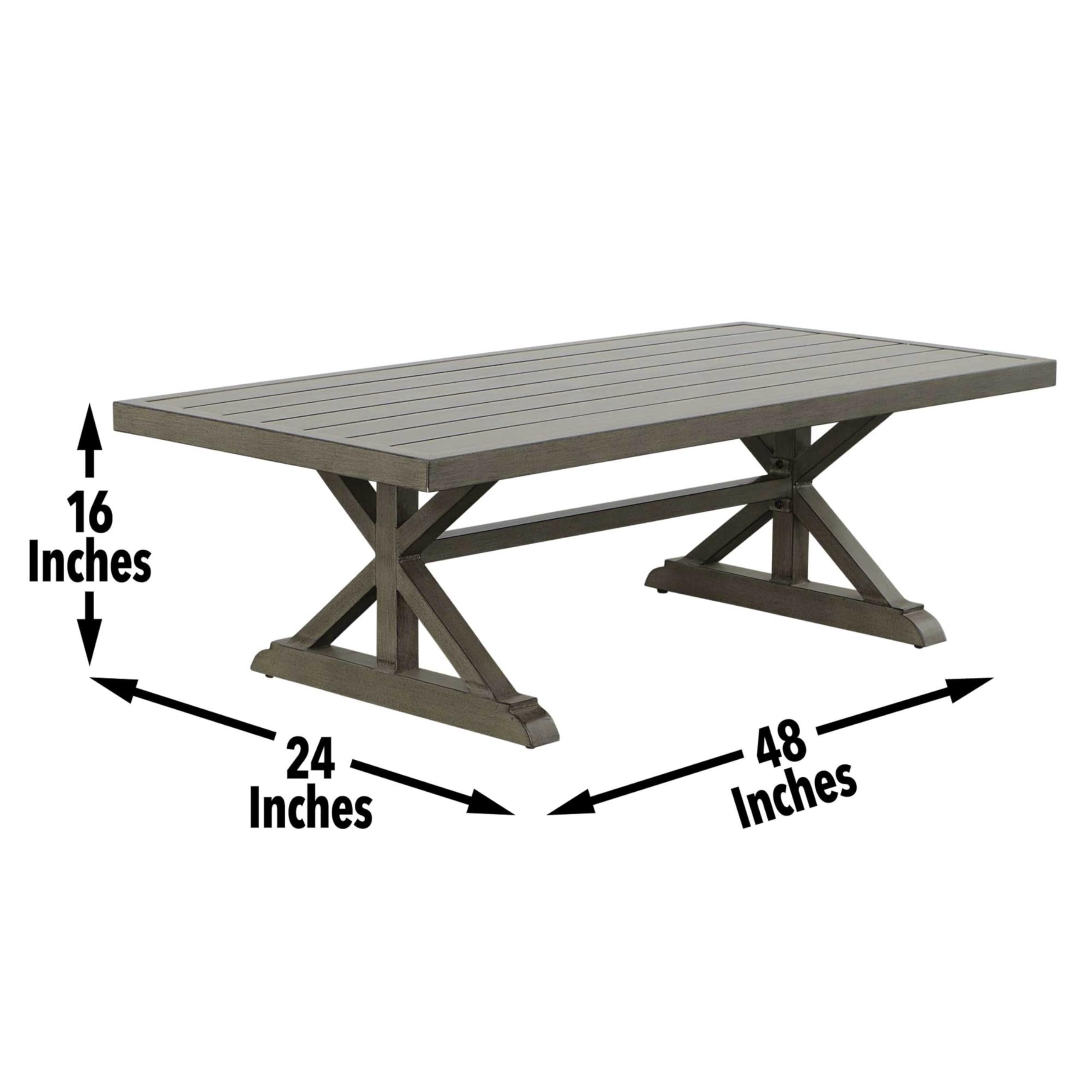 Steve Silver Co Jones Aluminum Coffee Table, Light Brown