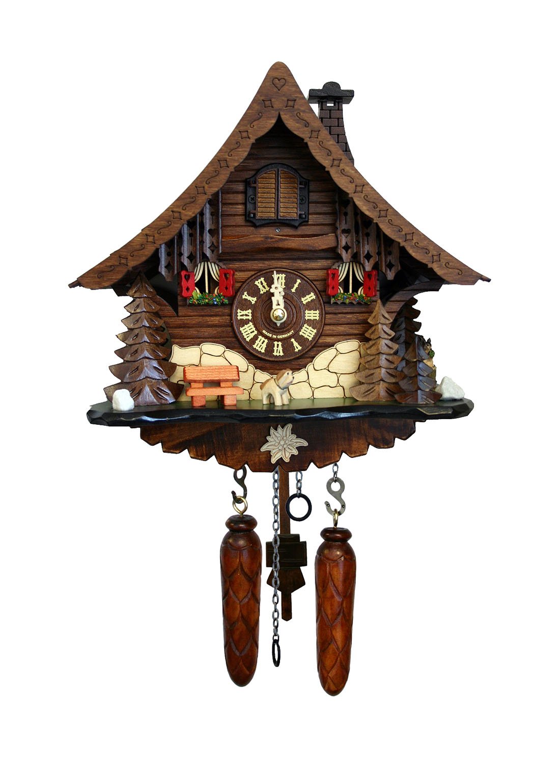 Alexander Taron 471Qm Engstler Battery-Operated Cuckoo Clock-Full Size-9.75&quot; H X 10&quot; W X 6.5&quot; D, Brown