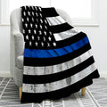 Jekeno Blue Line Police Blanket United States Police Flag Print Gifts for Men Boy Dad Husband Son Adult Home Bedroom Living Room