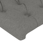 vidaXL Set of 2 Twin Headboards with Foam Filling - Dark Gray 100% Polyester Fabric, Solid Larch Wood - 28.3"x2.8"x30.7"/34.6" Dimensions