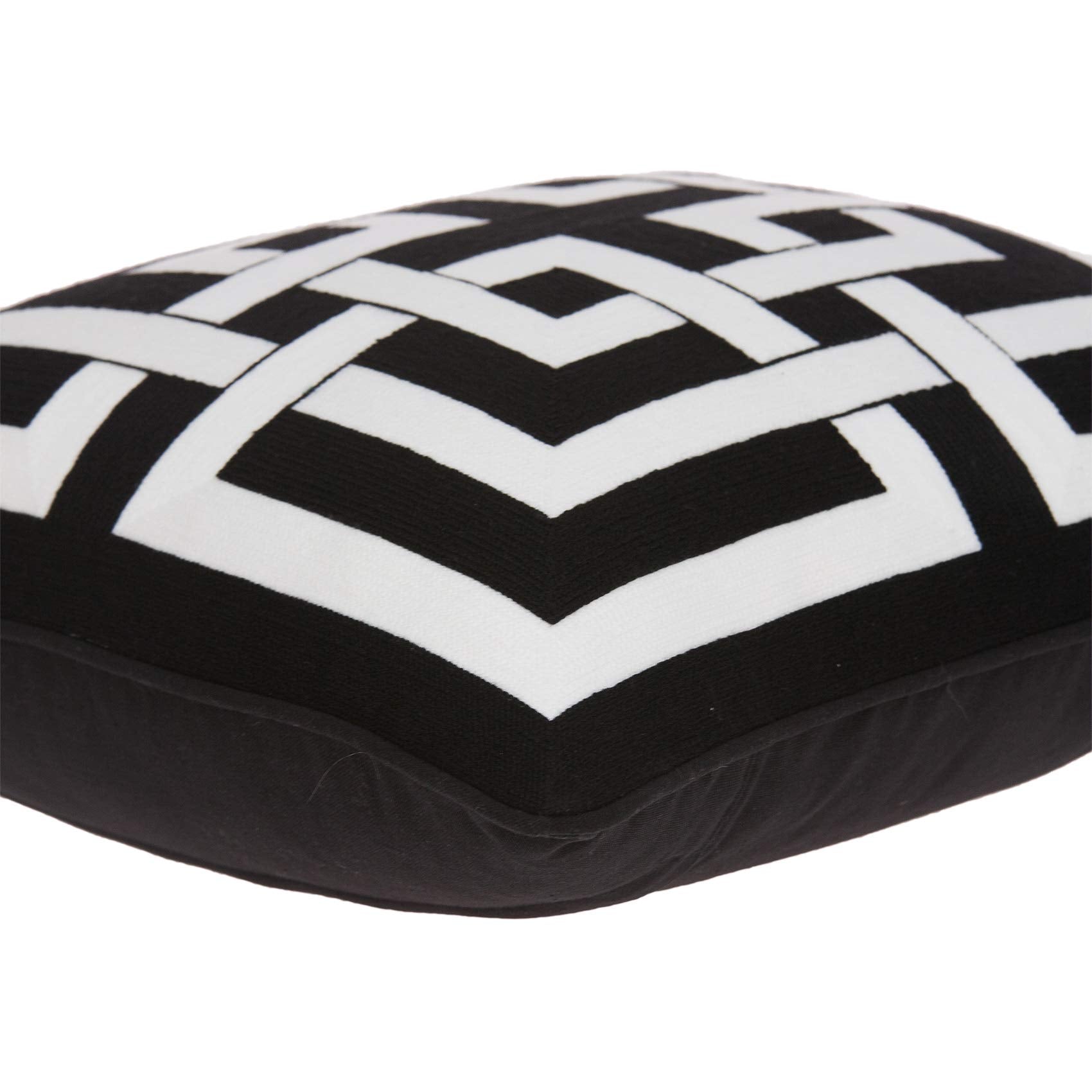HomeRoots Decor 20' x 7' x 20' Transitional Black and White Pillow Cover with Down Insert
