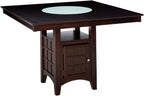 Coaster Gabriel Counter Height Dining Table with Storage Pedestal Base Cappuccino