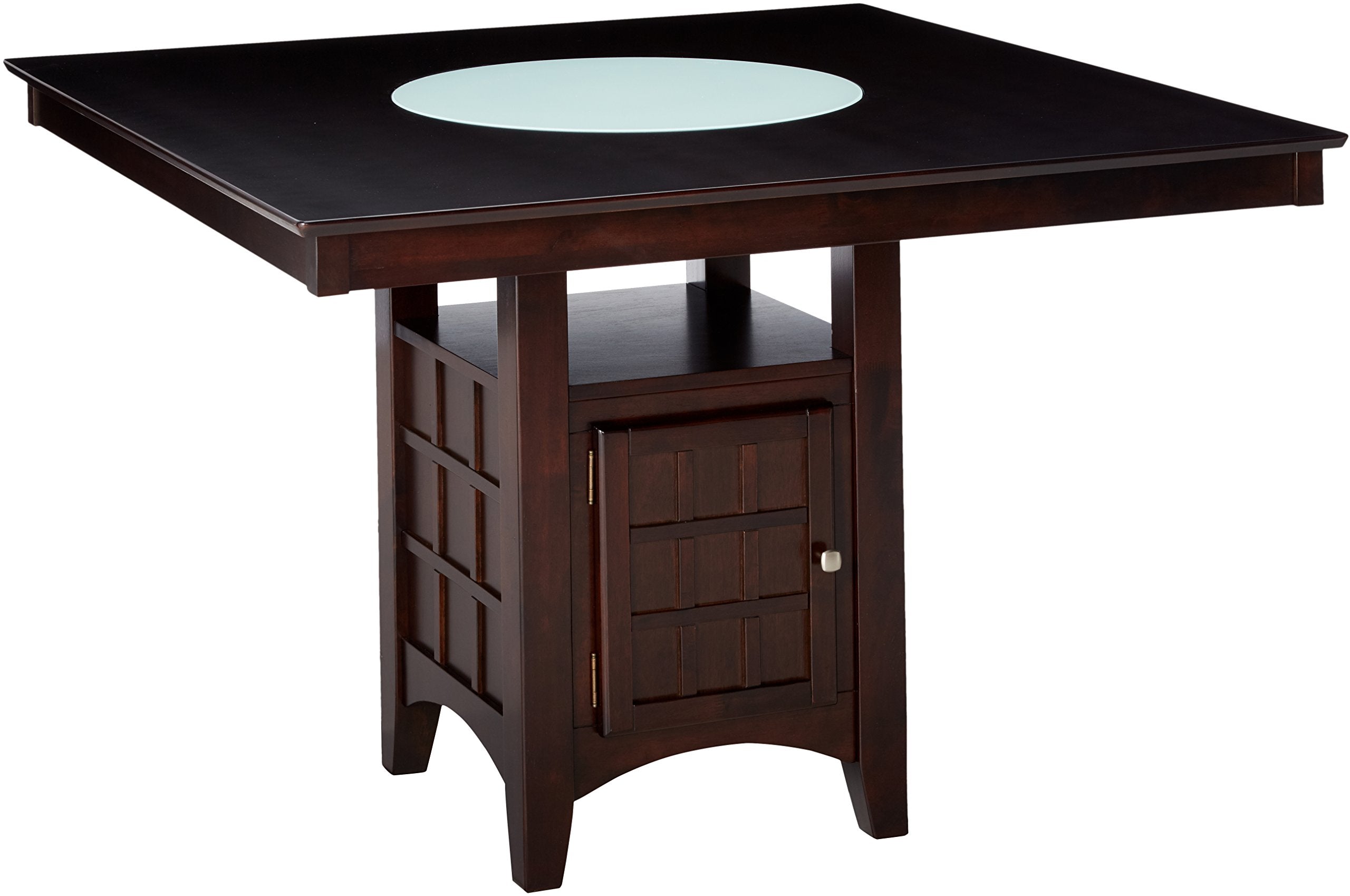 Coaster Gabriel Counter Height Dining Table with Storage Pedestal Base Cappuccino