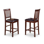 East West Furniture DUVN7H-MAH-LC 7 Piece Counter Height Dining Table Set Consist of a Rectangle Wooden Table and 6 Faux Leather Kitchen Dining Chairs, 36x60 Inch, Mahogany