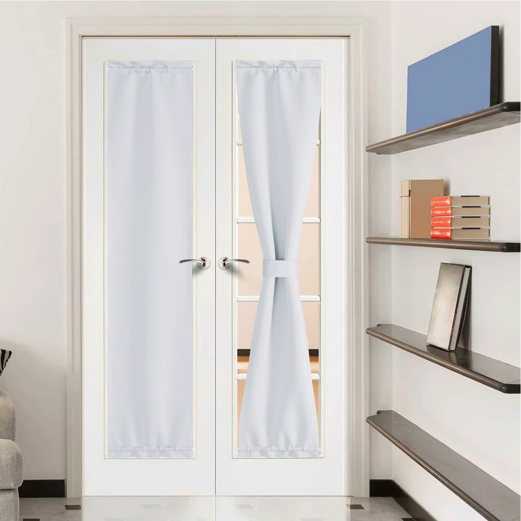 Nicetown Sidelight Door Curtains, Thermal Insulated Blackout Front Door Window Curtains For French Door Room Darkening Shade For Patio Glass Door, Greyish White, W12 X L72 Inch, 1 Panel