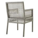 Modway Aura 7 Piece Outdoor Patio Wicker Rattan Set In Gray White