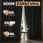 Jinchan Room Darkening Curtains For Bedroom Herringbone Curtains 96 Inch Length For Living Room, Modern Farmhouse Curtains Windo