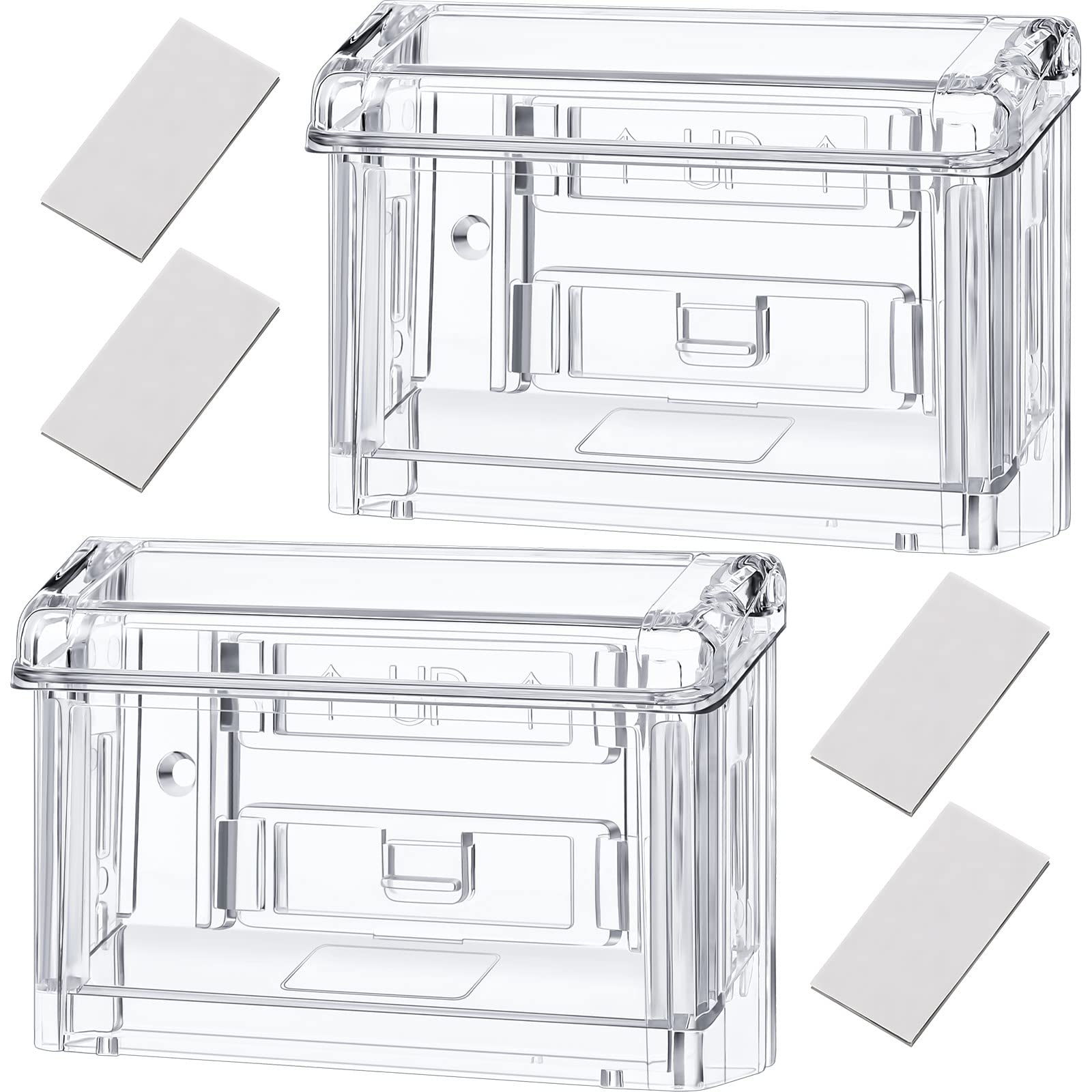 Vicenpal Outdoor Business Card Holder Clear Wall Mount Acrylic Business Card Box Included Peel And Stick For Office Store Trucks