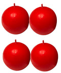 Biedermann & Sons Round-Shaped 2-3/8Inch Diameter Ball Candles, Set of 4, Cranberry