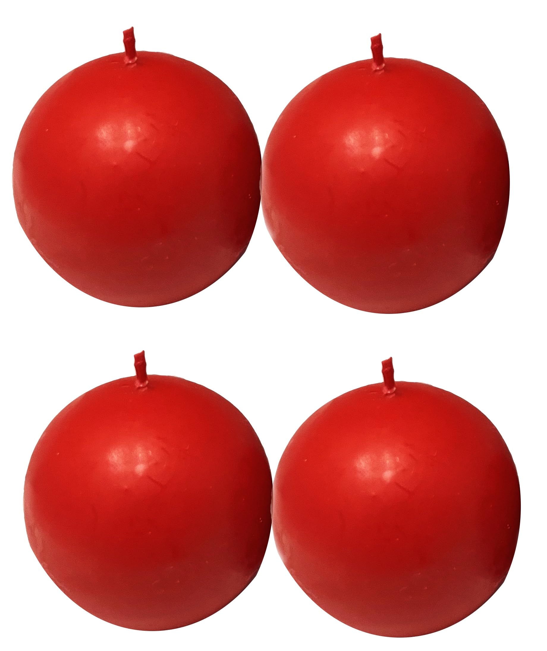 Biedermann & Sons Round-Shaped 2-3/8Inch Diameter Ball Candles, Set of 4, Cranberry