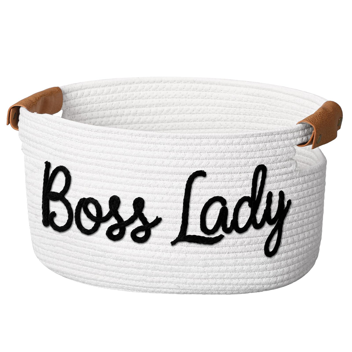Meanplan Boss Lady Gift Basket, Cotton Rope Gift Basket for Women Boss