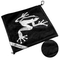 Frogger Amphibian Golf Towel with Wet and Dry Technology, Black/Grey - Golf Bag Accessory for Men and Women with Carabiner Clip