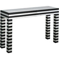 Clear and Black Waves Console Table
