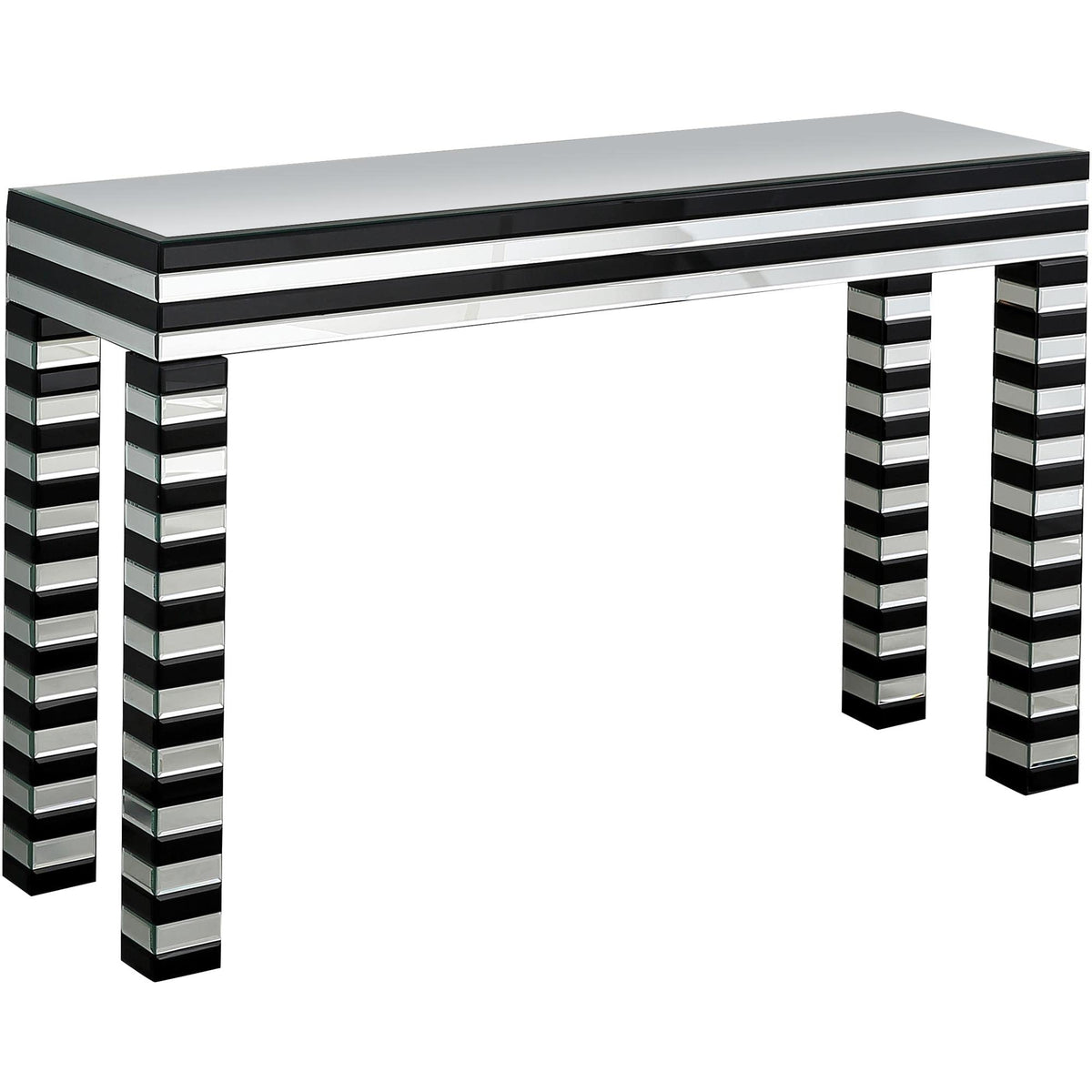 Clear and Black Waves Console Table