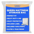 Queen Mattress Bags For Moving & Storage - Heavy Duty Thick 4Mil Reusable Queen Mattress Storage Bag, Waterproof Plastic Mattres