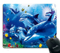 Smooffly Blue Mouse Pad Custom,Blue Sea World Coral Dolphin Printed Mouse Pad Personality Desings Gaming Mouse Pad