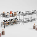 Heart Home 2 Pcs Metal 2Layer Kitchen Racks Organizer | Standing Rack For Storing Spices, Pantry Storage, Bathroom Floor And Co