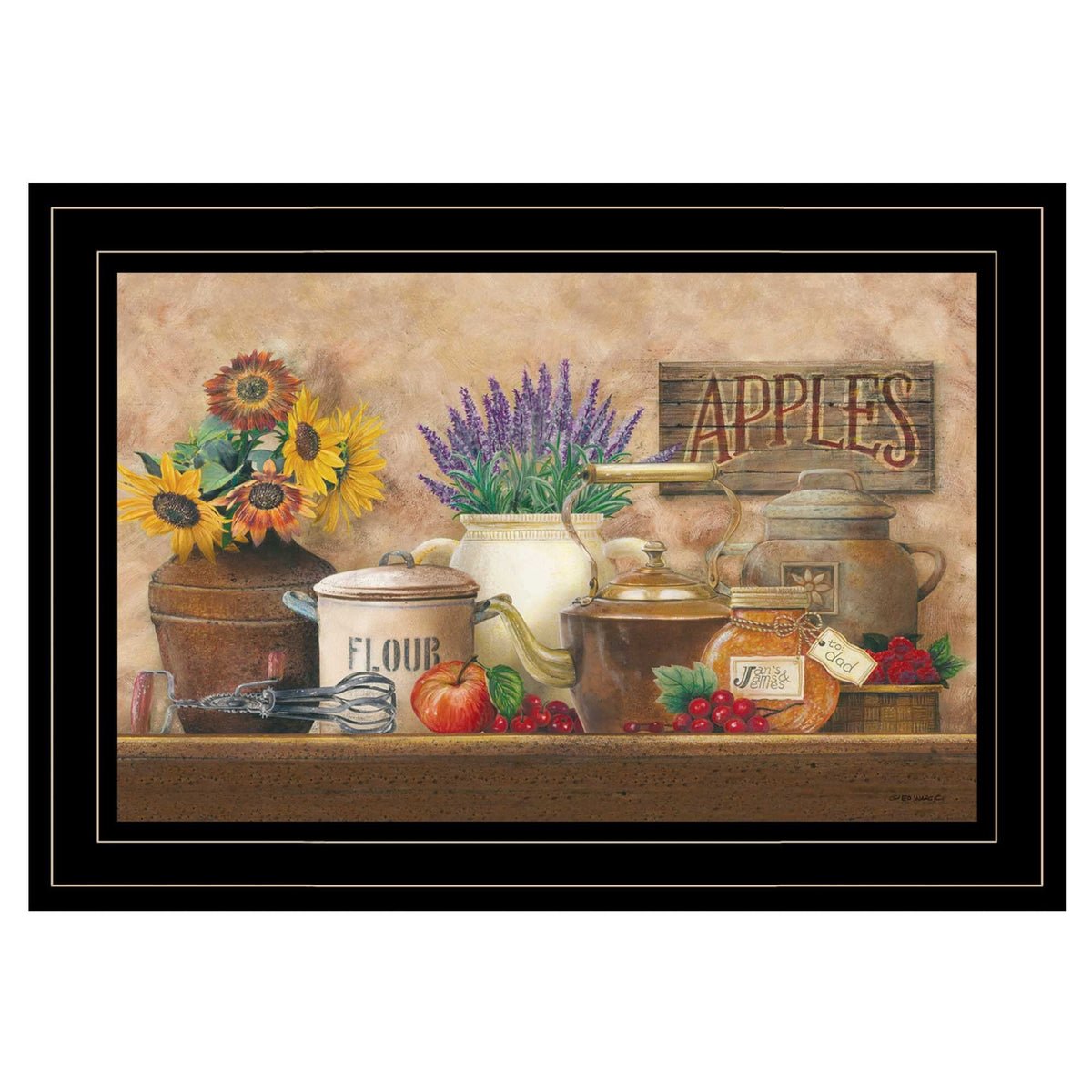 Antique Kitchen 2 Black Framed Print Wall Art