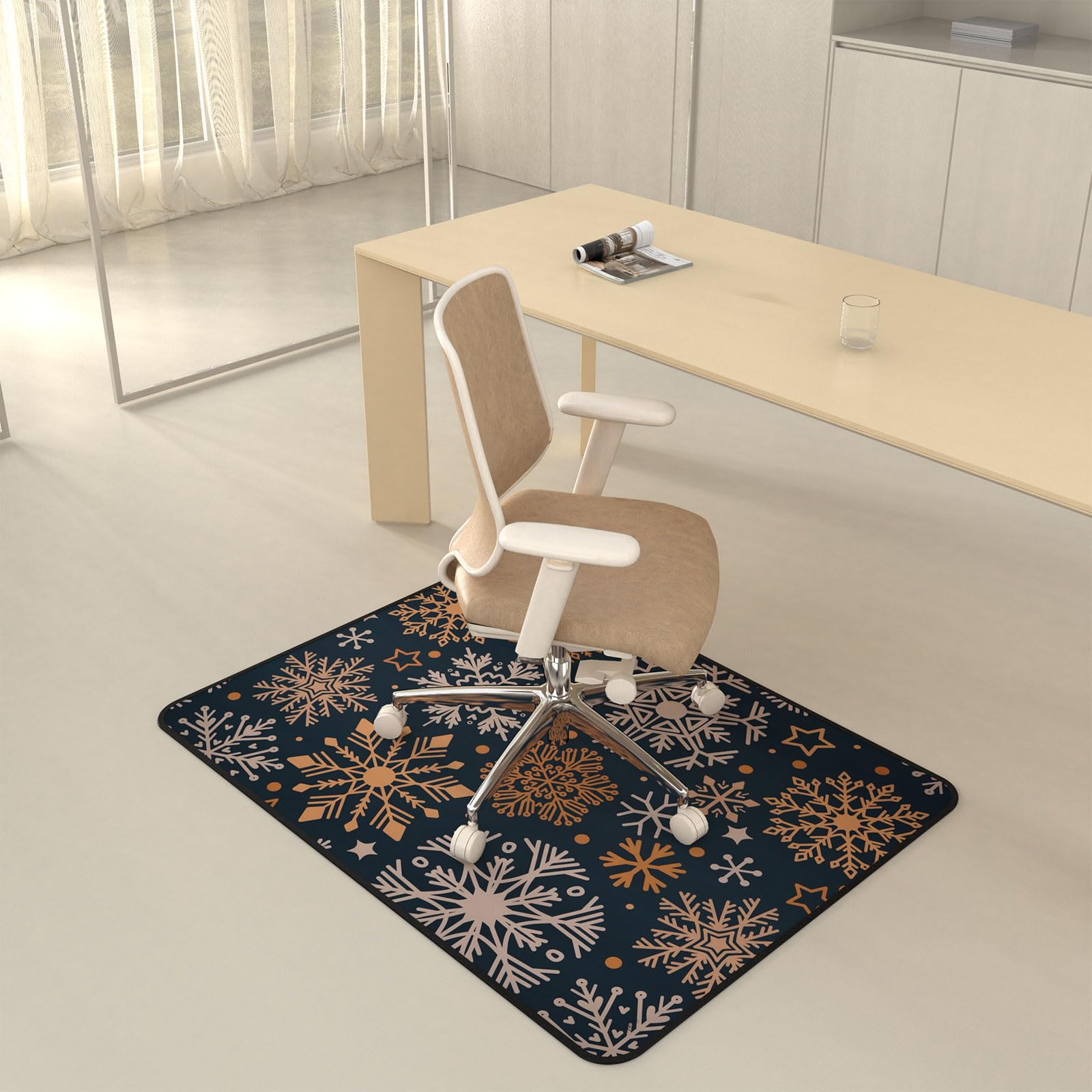 Placoot Heavy Duty Office Chair Mat For Carpet & Hardwood Floors, 48' X 36' Weight 3.5 Lbs Floor Mat, Decorative Office Chair