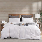 Ventidora 3 Piece Duvet Cover Set Cal King Size,100% Organic Washed Cotton Linen Feel Like Textured, Luxury Soft And Breatheable