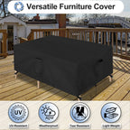 Outdoorlines Outdoor Waterproof Patio Table Furniture Set Covers - Rectangle Couch Sectional Cover Outside Weatherproof Patio Furniture Covering For Deck, Lawn And Backyard 74'L X 47'W X 28'H, Black