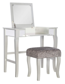 Linon Silver Harper Vanity Set, 32 W x 18 D x 46.75 H