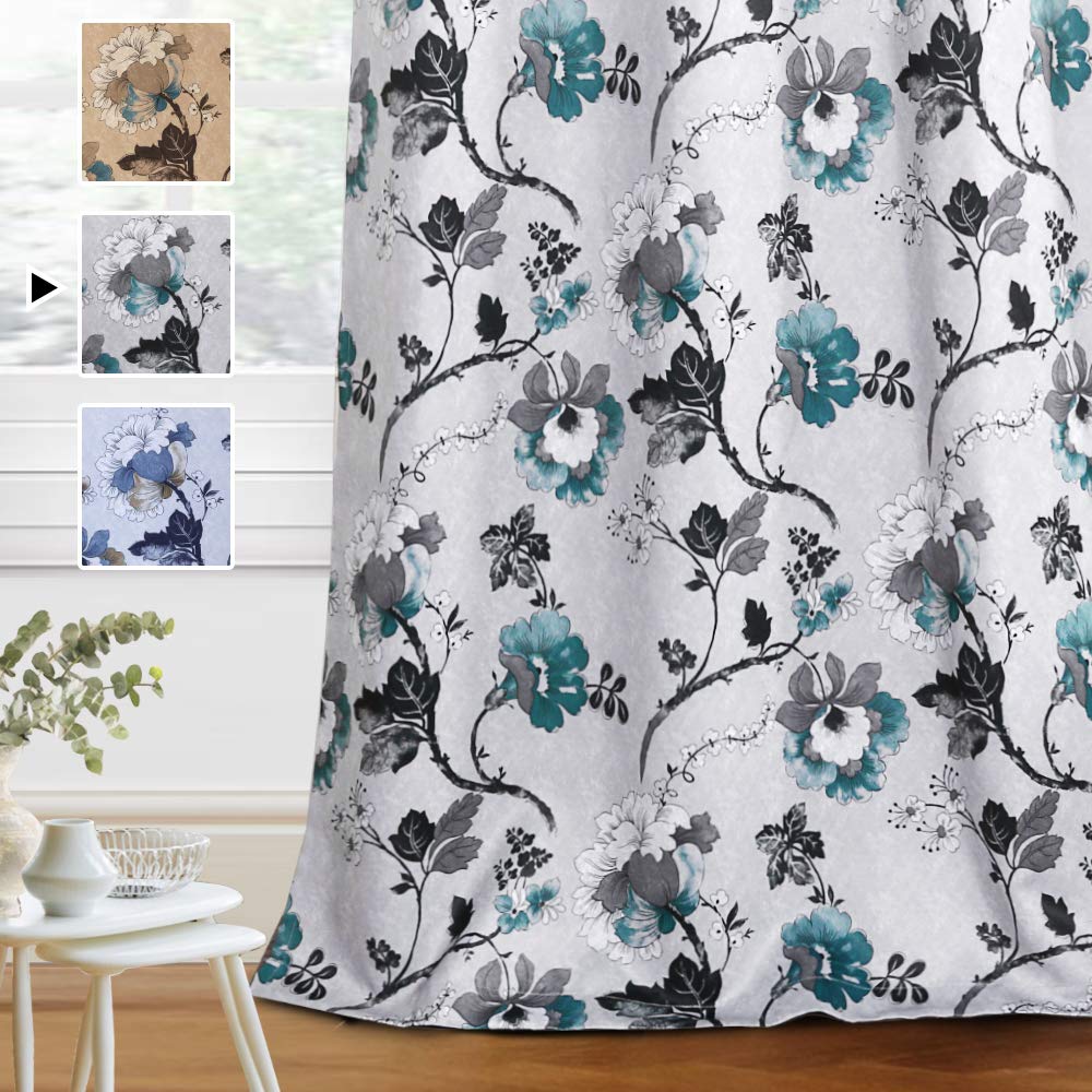 H.Versailtex Blackout Curtains For Bedroom/Living Room Thermal Insulated Printed Curtain Drapes 96 Inches Long Energy Efficient