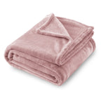 Sochow Flannel Fleece Blanket Throw Size, All Season Lightweight Super Soft Cozy Blanket For Bed Or Couch, Dusty Pink, 50X60 Inc