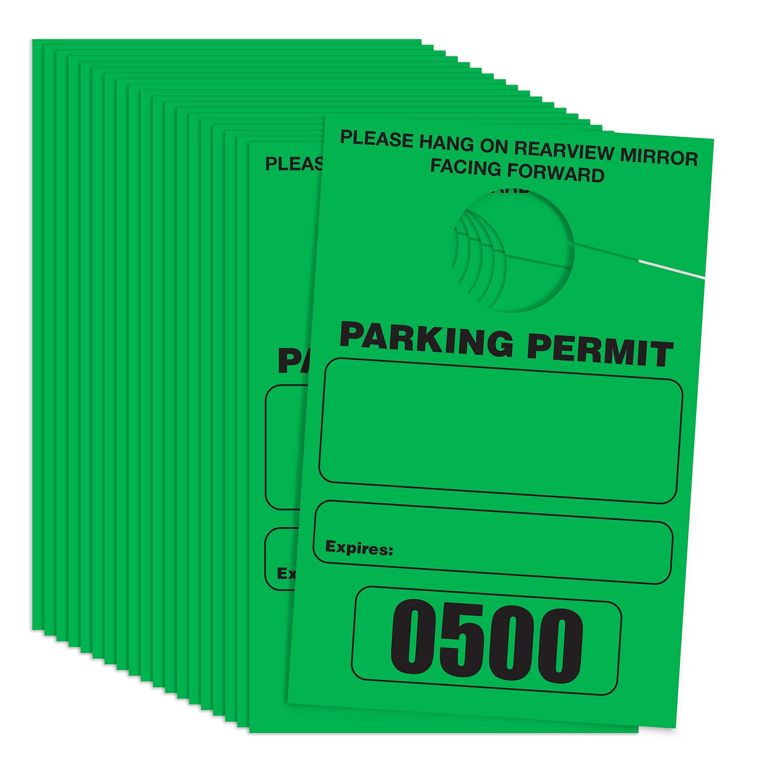 Better Office Products Parking Permit Hang Tags, 500 Pack, Temporary Parking Passes, Bulk Pack, Custom Passes Numbered 1-500, 3.