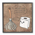 Stupell Home D  cor Toilet Paper and Mop Cartoon Framed Giclee Texturized Art, 12 x 1.5 x 12, Proudly Made in USA