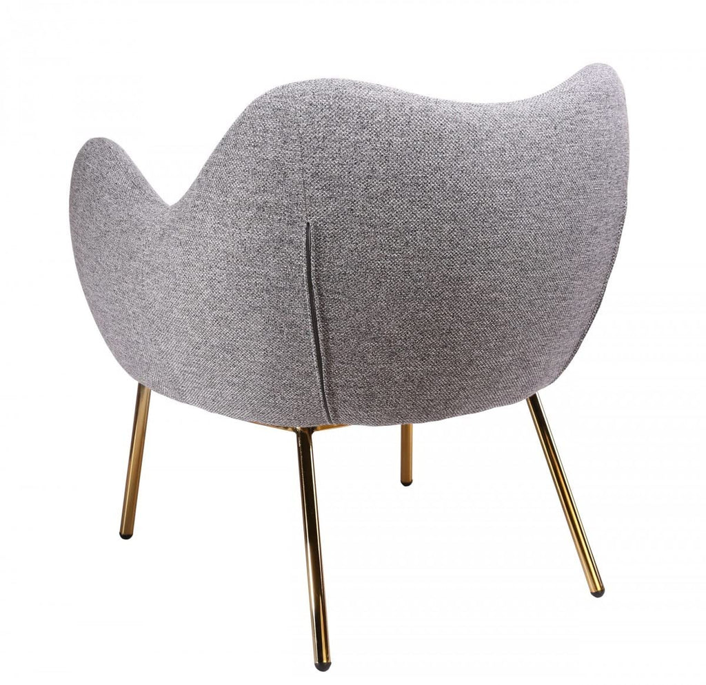 HomeRoots 29' Plush Grey and Gold Comfy Accent Chair