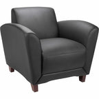 Lorell Leather Reception Club Chair, Black