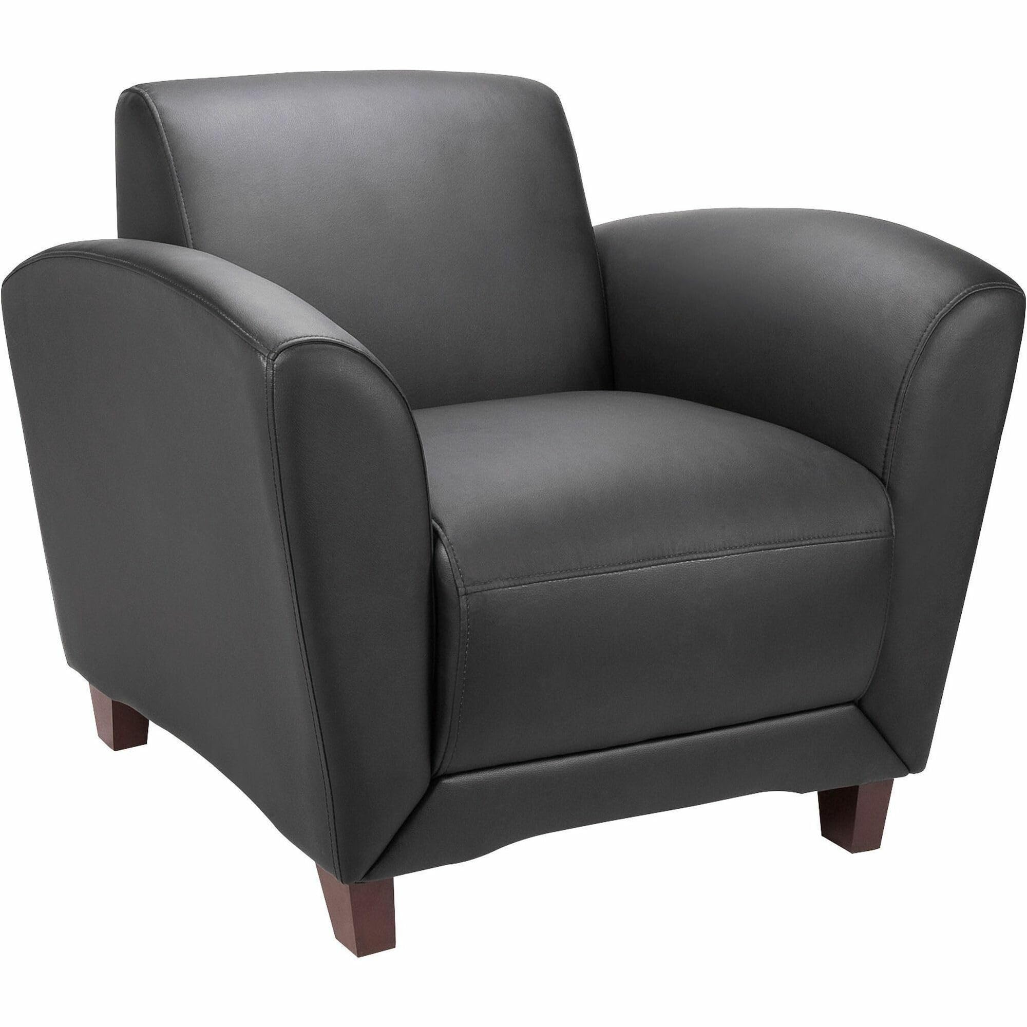 Lorell Leather Reception Club Chair, Black