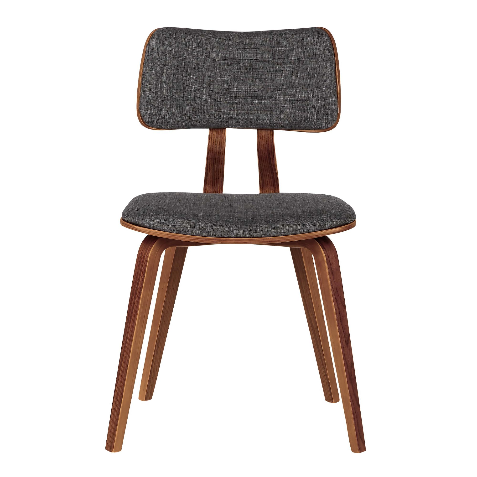 Armen Living Jaguar Dining Chair In Charcoal Fabric And Walnut Wood Finish,Charcoal/Walnut Finish 20D X 18W X 29H In