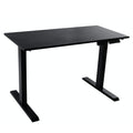 Techorbits Electric Standing Desk Frame 60 X 24 Inch Tabletop - Motorized Workstation Two Leg Stand Up Desk With Memory Settings And Telescopic Sit Stand Height Adjustment (Black Frame/Black Top)
