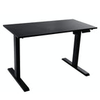 Techorbits Electric Standing Desk Frame 60 X 24 Inch Tabletop - Motorized Workstation Two Leg Stand Up Desk With Memory Settings And Telescopic Sit Stand Height Adjustment (Black Frame/Black Top)