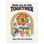 Retro Flower Poster, Groovy Hippie Wall Art, Retro 60S 70S Poster, Positive Quote Wall Art, Cute Room Decor, Cool Wall Decor