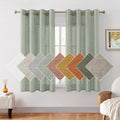 HOMEIDEAS Sage Green Linen Sheer Curtains 63 Inches Long 2 Panels Textured Semi Sheer Curtains Farmhouse Curtains Sheer Privacy 