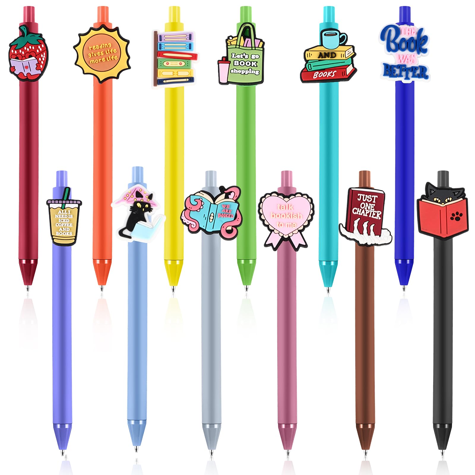 Sayglossy Book Lovers Gifts Funny Pens Bulk Emotional Support Appreciation Gifts Ballpoint Pens for Bookish Teacher Student Read