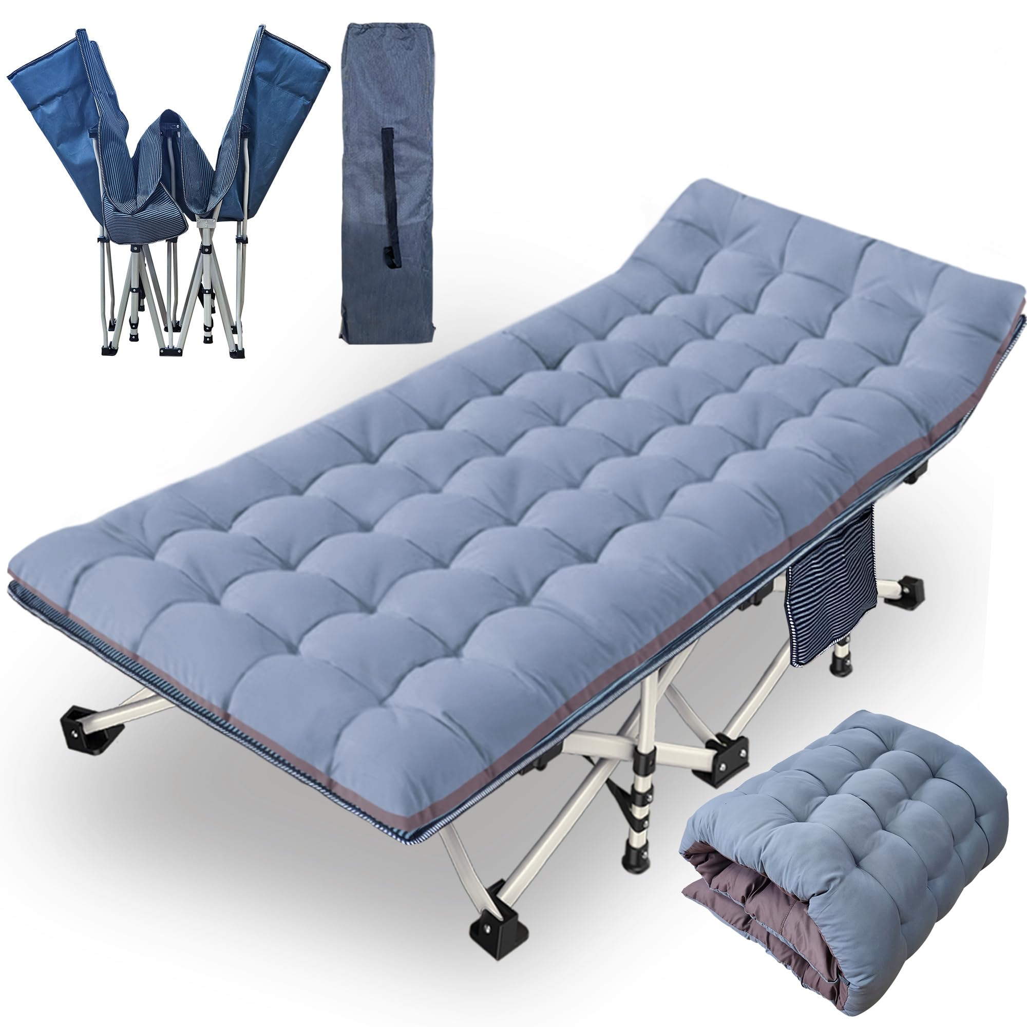 NESDCC Oversize XXL Camping Cot with Comfortable Mattress for Adults Extra Wide Cots for Sleeping with Carry Bag Folding Cot Cam